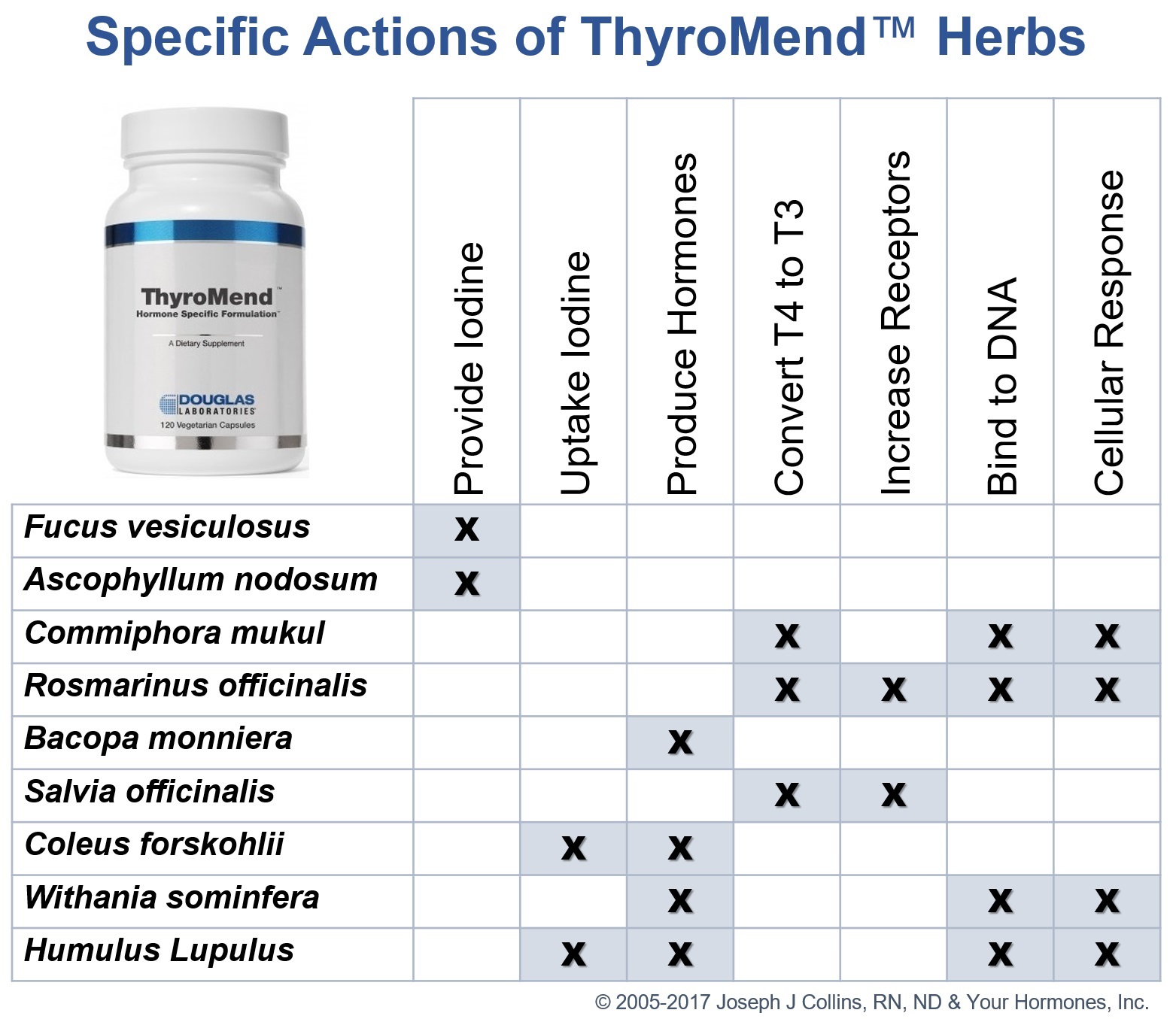 Specific Actions of Herbs in Thyromend™